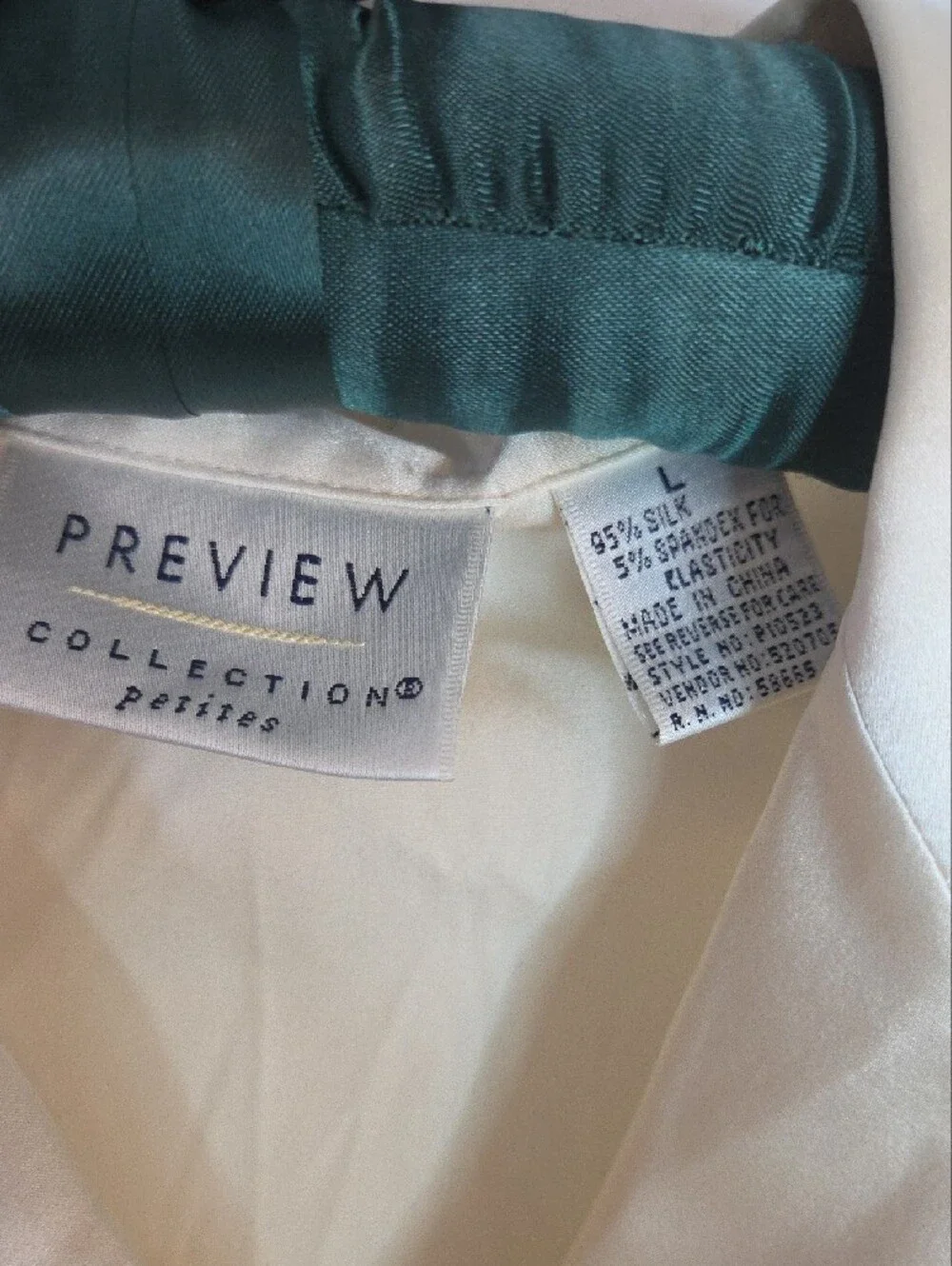 Preview Collection Petites Stretch Silk Blouse Cream Champagne Petite Large